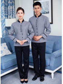 保潔服立領(lǐng)一?？刍ㄟ?灰色